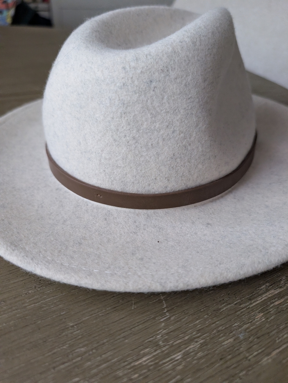 Free People Wyeth Wool Felt Wide Brim Hat Women Cream - Picture 3 of 8